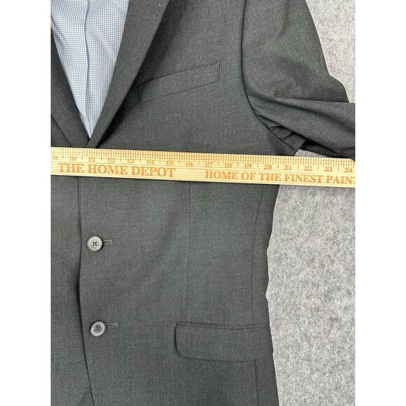 Egara Sports Blazer Men's Size 42L Gray Solid Casual Lined Skinny Fit Stretch - Picture 5 of 9